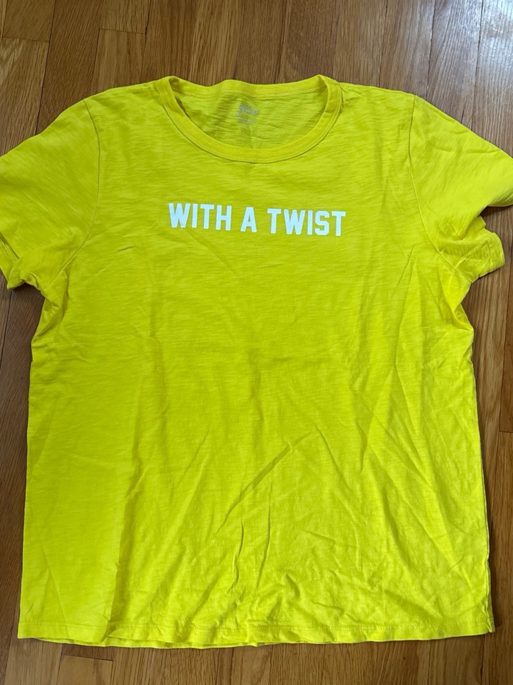 J. Crew Bright Yellow 'With A Twist' Short Sleeve Tee. 100% cotton